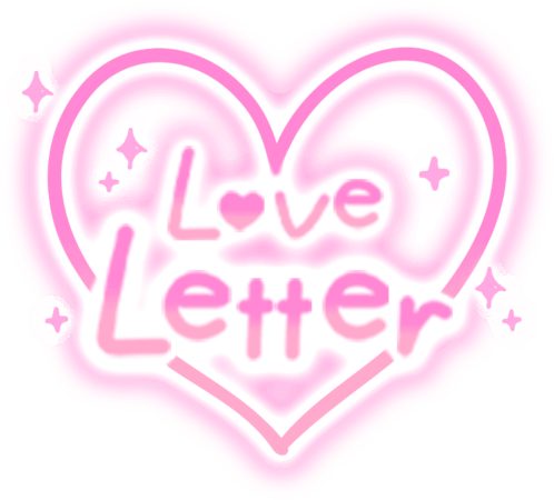 「Love Letter」手書き風ハート文字のスタンプ