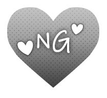 「NG」グラデハートのスタンプ（グレー）