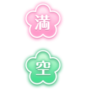 「満」「空」ピンク＆グリーンのネオンお花アイコンセット
