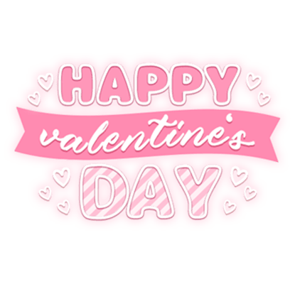 「HAPPY valentine DAY」リボンハートのスタンプ