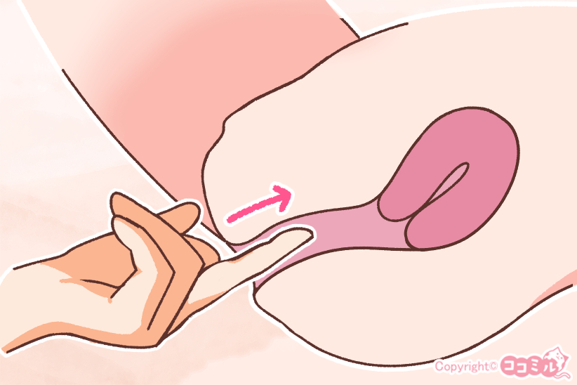 STEP.5 手のひらを上にして中指を挿入してもらう|ジョシミル