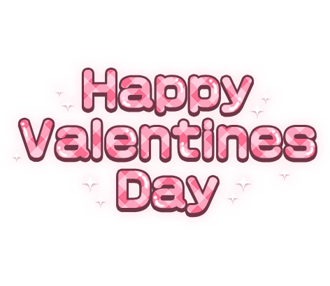 「Happy Valentines Day」ピンクのチェック柄＆キラキラ手書き風のスタンプ