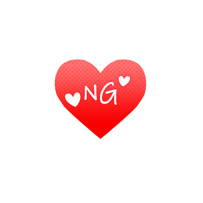 「NG」グラデハートのスタンプ（赤）