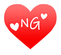 「NG」グラデハートのスタンプ（赤）