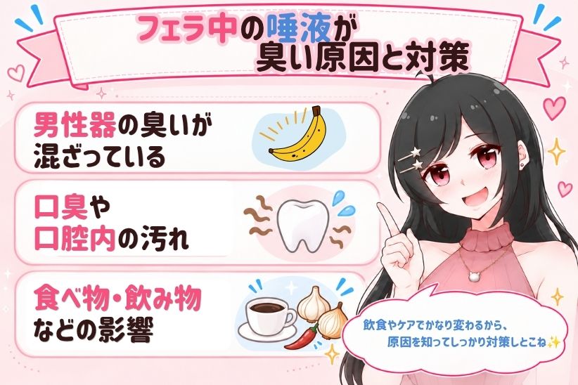 フェラ中の唾液が臭い原因と対策│ジョシミル
