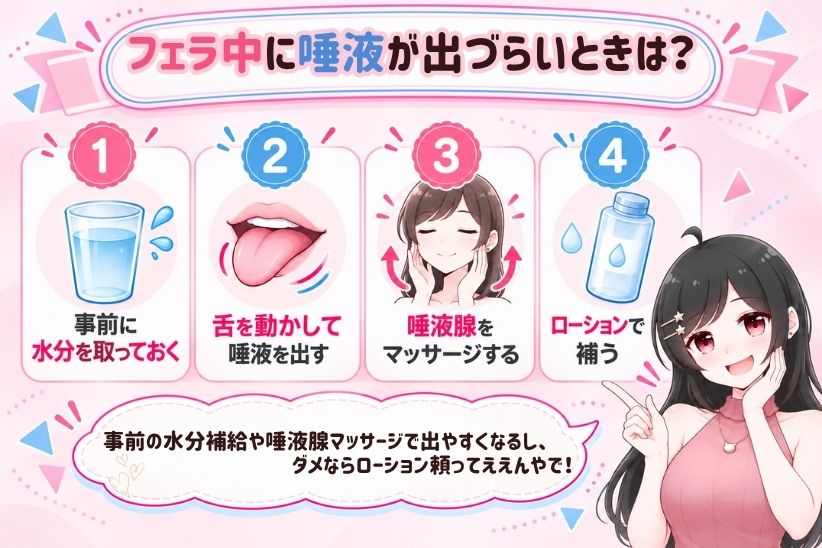 フェラ中に唾液が出づらいときは?│ジョシミル