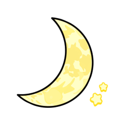 キラキラ三日月のスタンプ