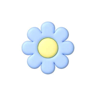 ぷっくりお花のスタンプ（ブルー）