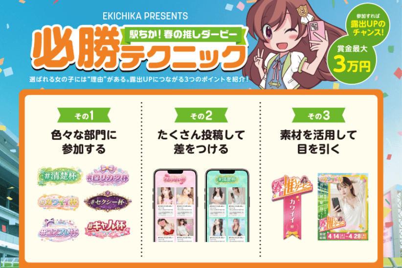 「駅ちか！春の推しダービー」勝利のコツ｜ジョシミル