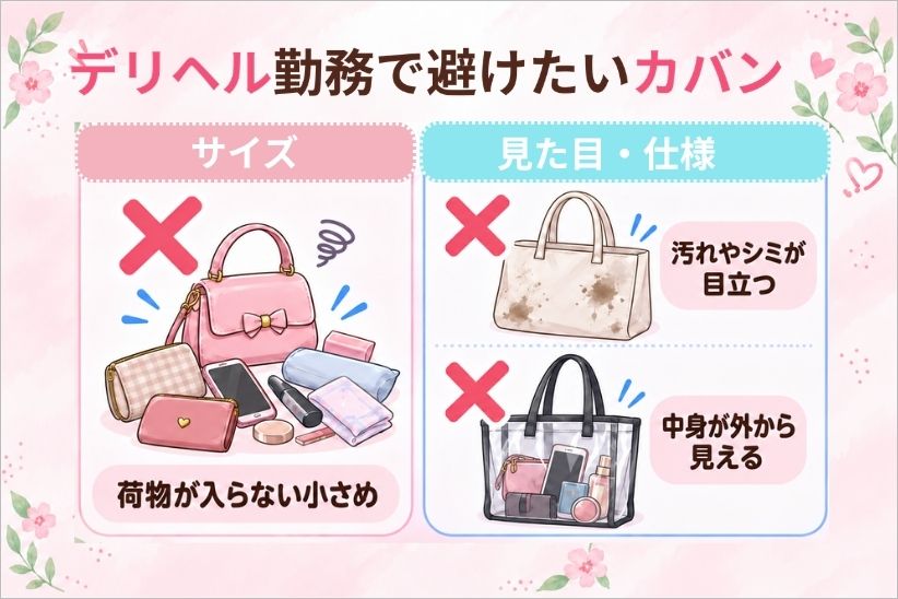 デリヘル勤務で避けたいカバン│ジョシミル