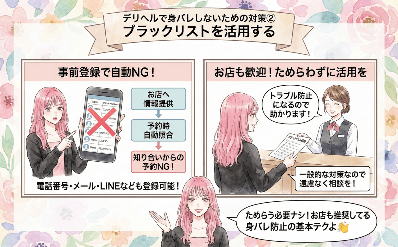 デリヘルで身バレしないための対策②ブラックリストを活用する