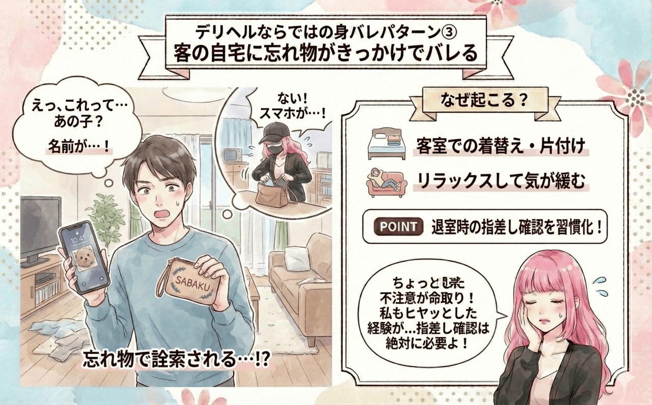 デリヘルならではの身バレパターン③客の自宅に忘れ物がきっかけでバレる