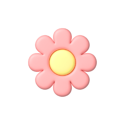 ぷっくりお花のスタンプ（ピンク）