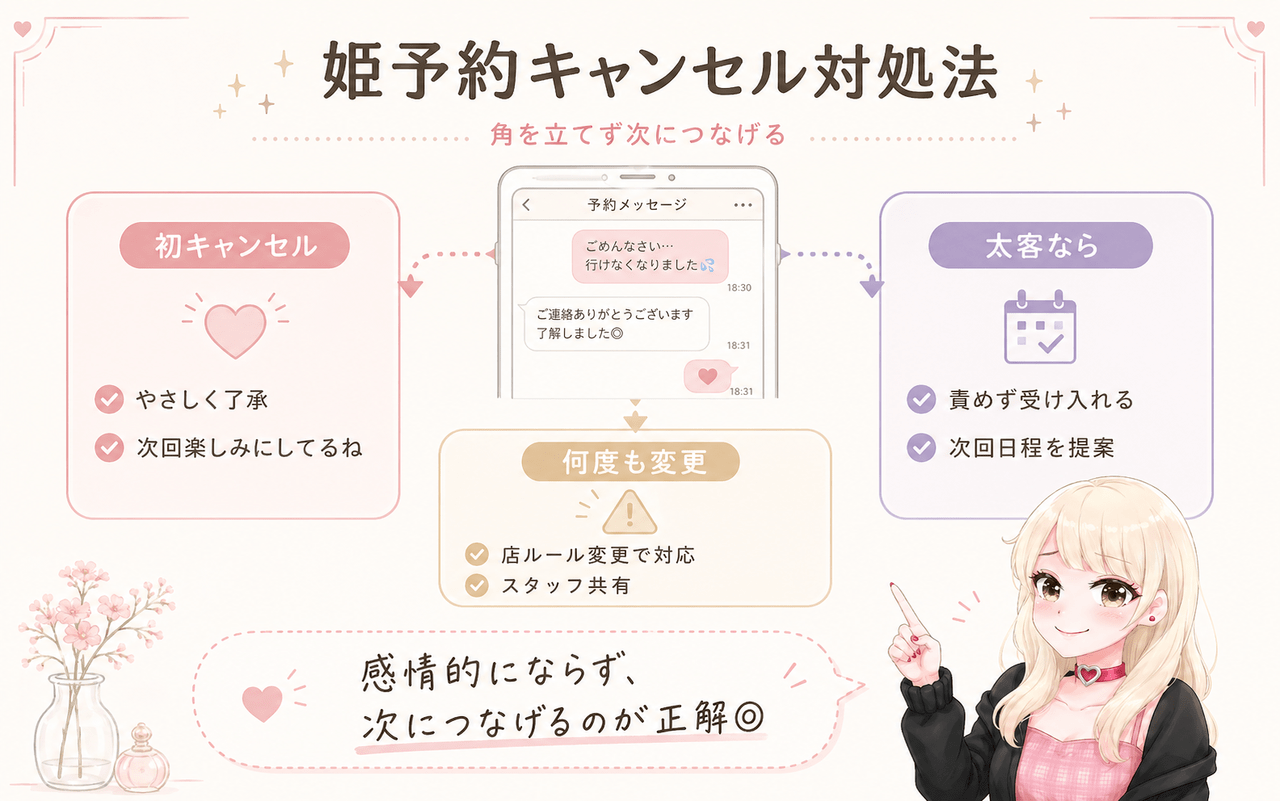 姫予約のキャンセルへの対処法|ジョシミル