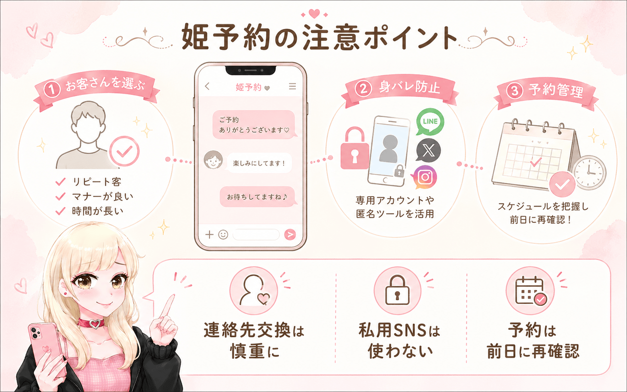 姫予約を活用する際に風俗嬢が注意するポイント|ジョシミル
