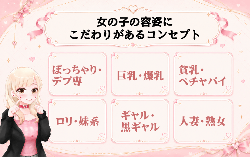 コンセプト③女の子の容姿にこだわりがある風俗店｜ジョシミル