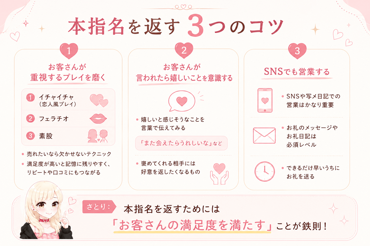 本指名を返す3つのコツ