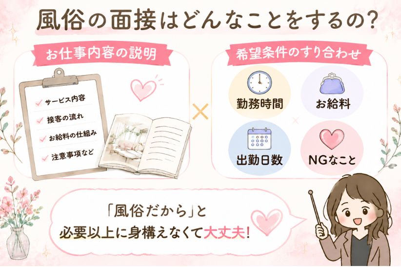 風俗の面接はどんなことをするの?│ジョシミル