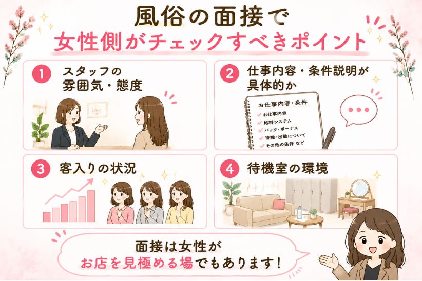 風俗の面接で女性側がチェックすべきポイント│ジョシミル