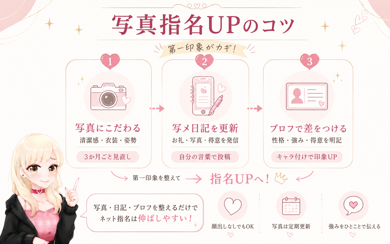 写真指名やネット指名を増やすコツ｜ジョシミル