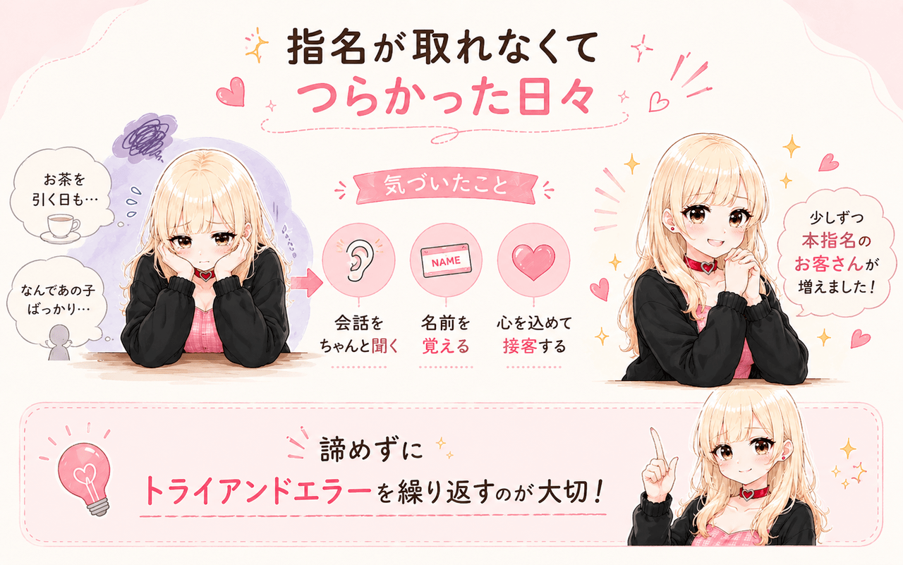 さとりの小話「指名が取れなくてつらかった日々」｜ジョシミル