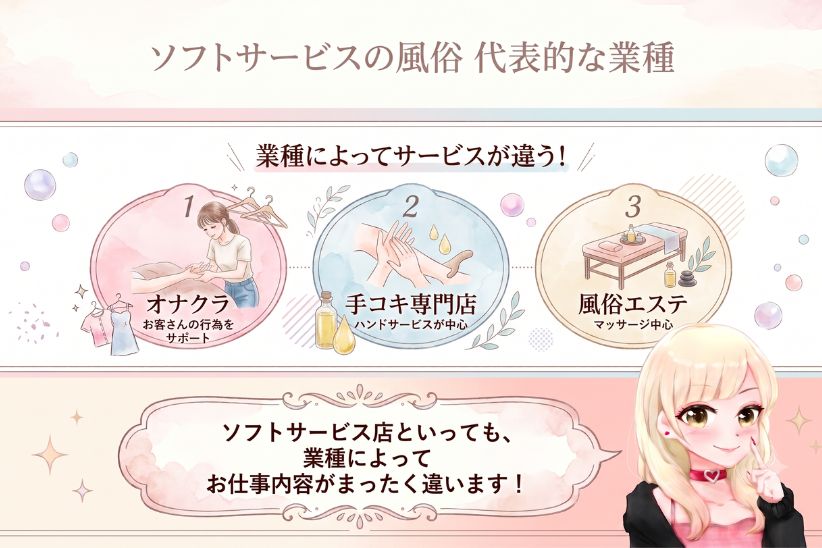 ソフトサービスの風俗とは?代表的な業種を紹介│ジョシミル