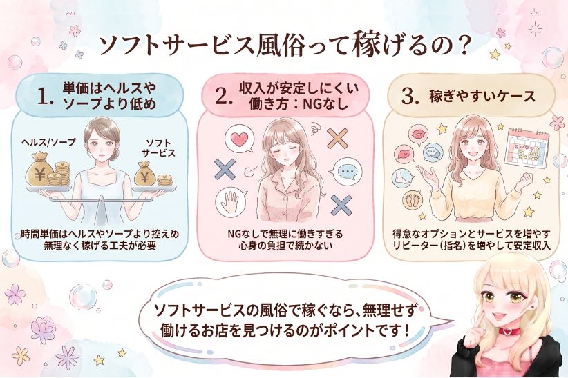 ソフトサービス風俗って稼げるの?│ジョシミル