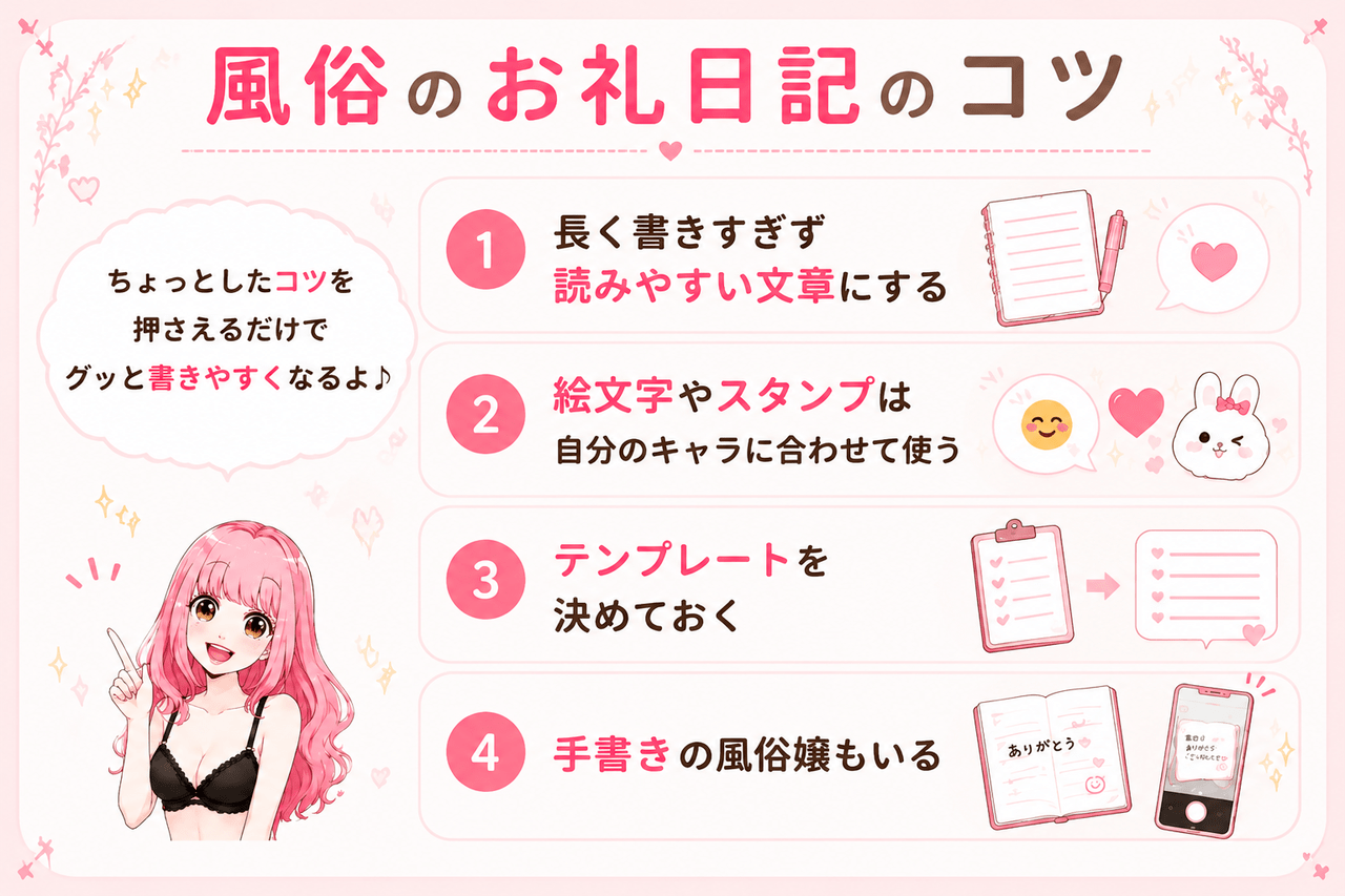 風俗のお礼日記のコツ│ジョシミル