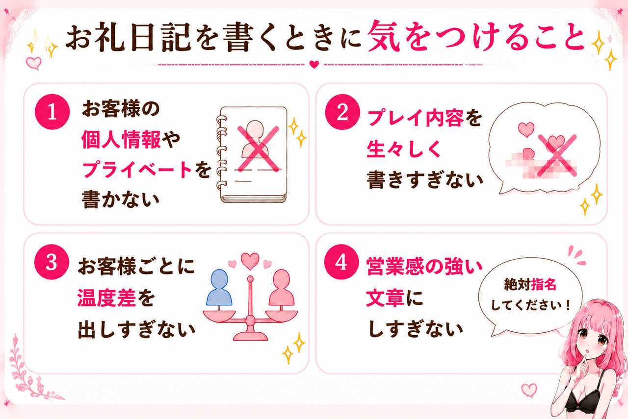 お礼日記を書くときに気をつけること│ジョシミル