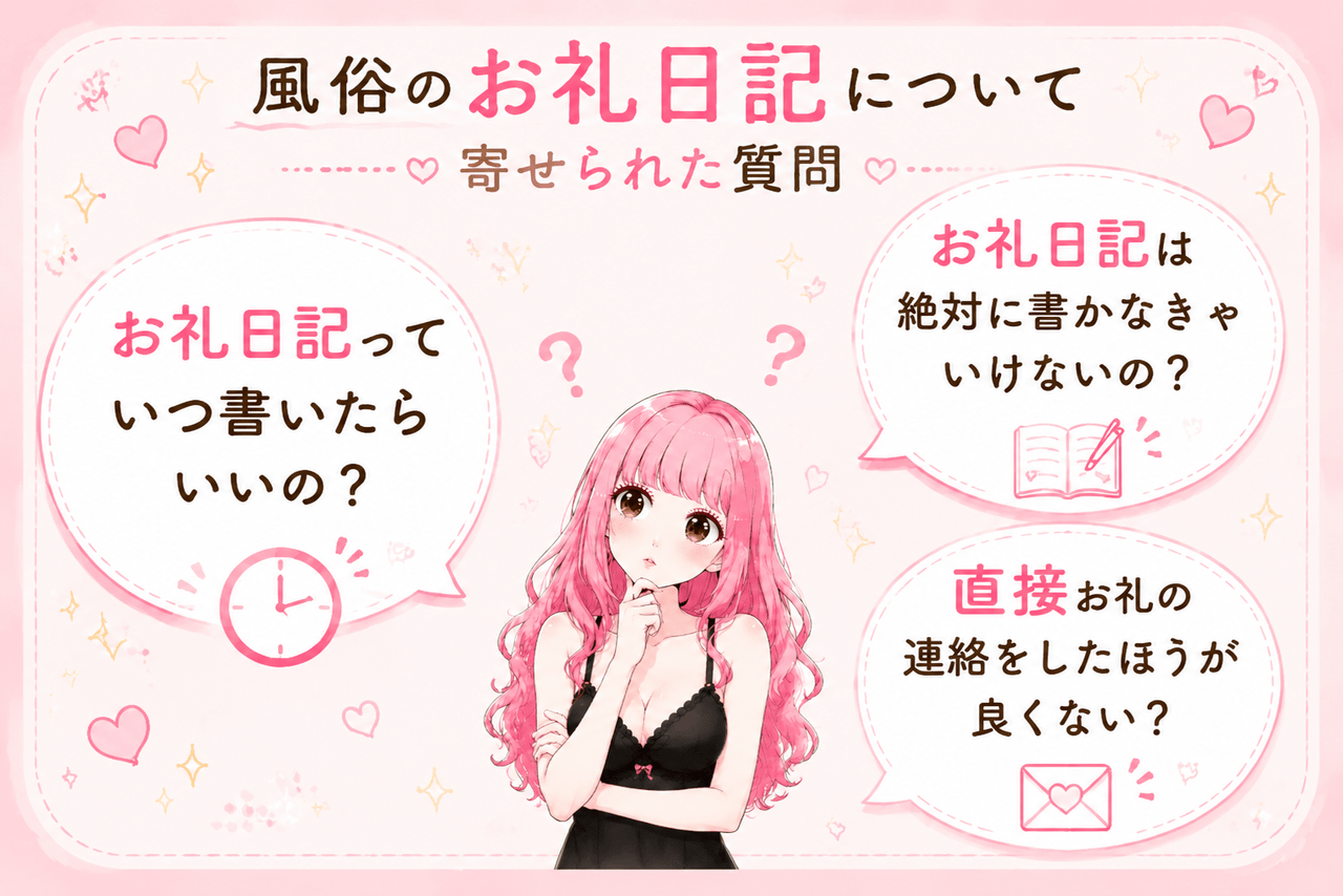 風俗のお礼日記について寄せられた質問│ジョシミル