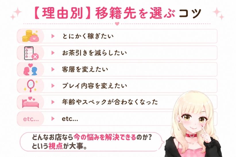 【理由別】移籍先を選ぶコツ│ジョシミル