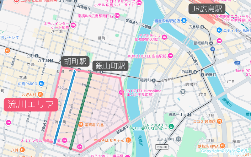 広島の風俗街といえば広島市「流川(ながれがわ)」