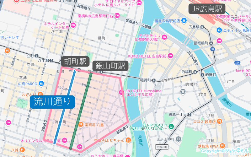 流川エリアの風俗街②流川通り