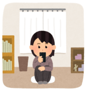 自宅待機する女性