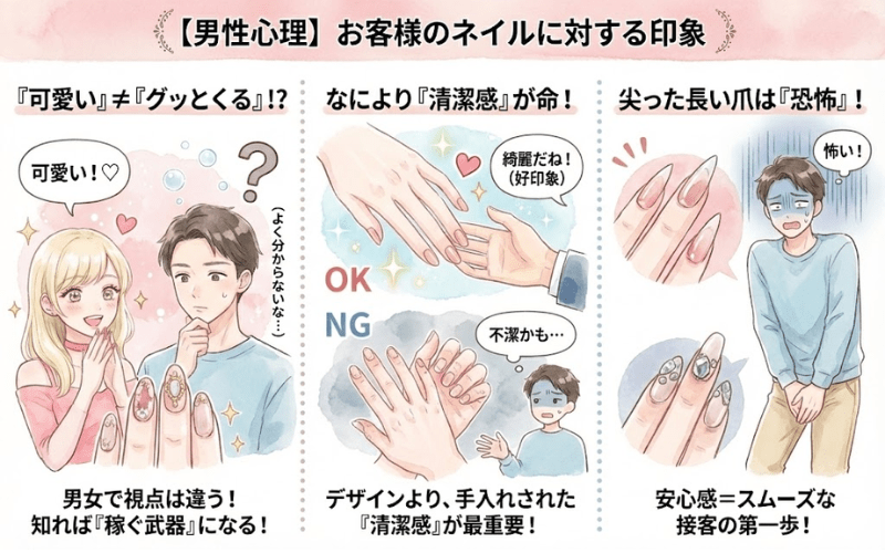 【男性心理】お客様のネイルに対する印象