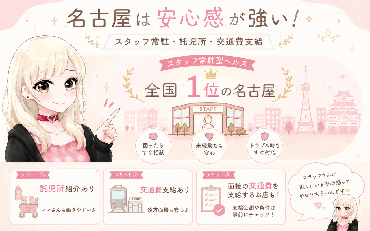 名古屋の風俗で働くメリット|ジョシミル
