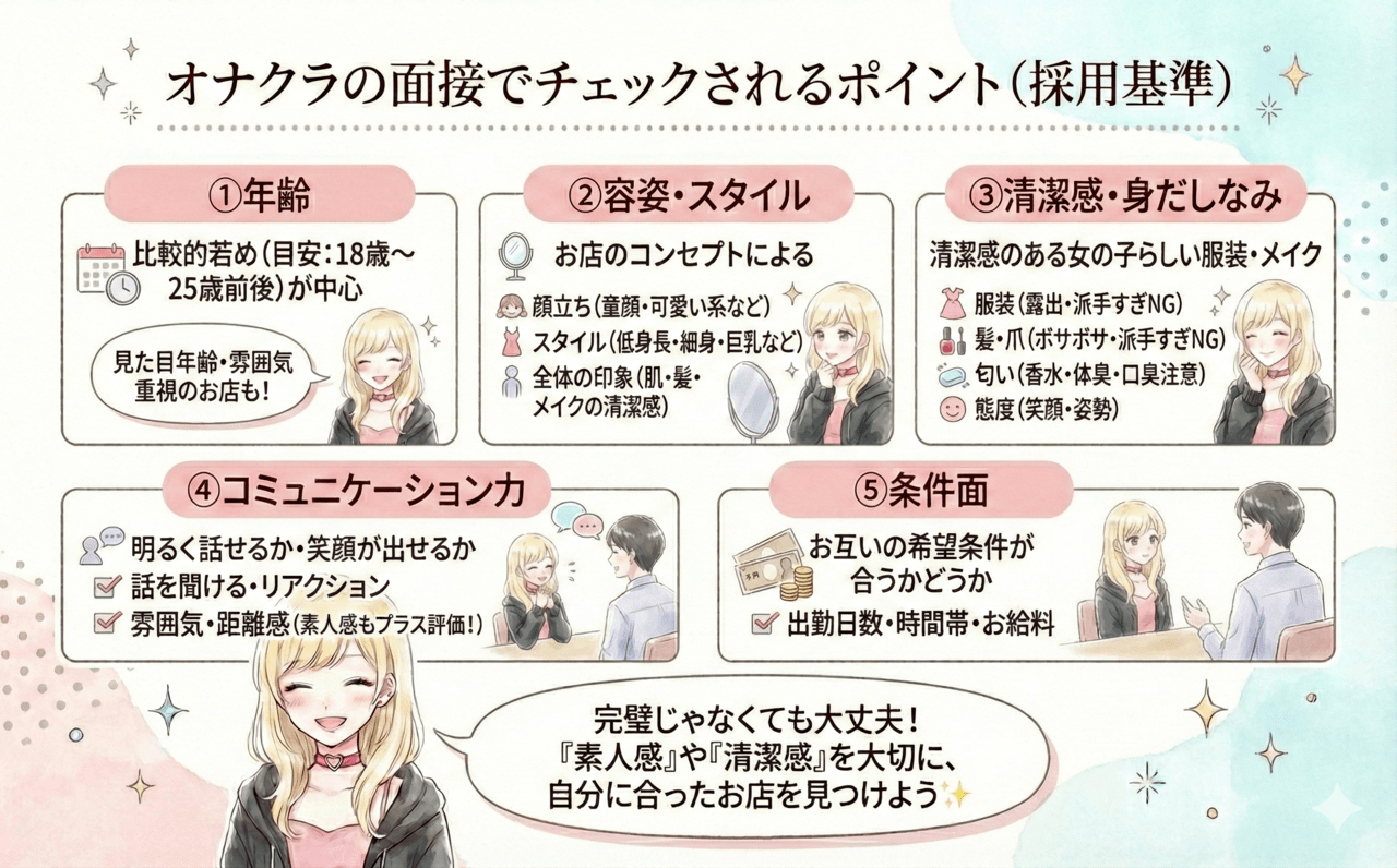 オナクラの面接でチェックされるポイント（採用基準）