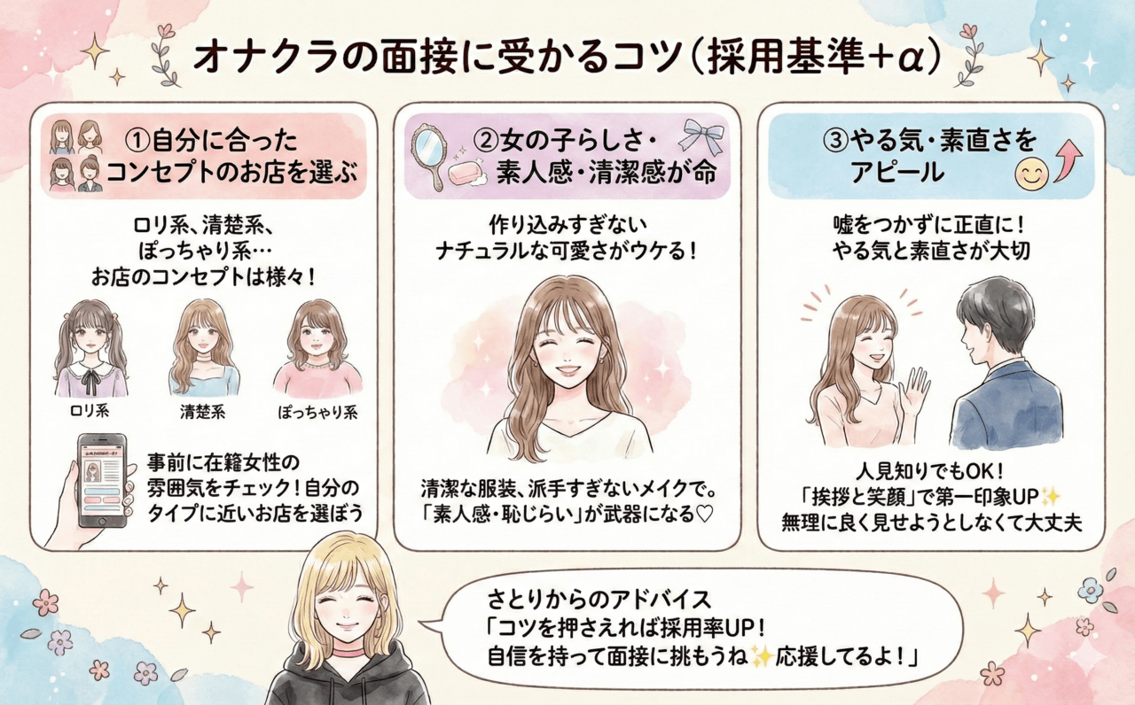 オナクラの面接に受かるコツ