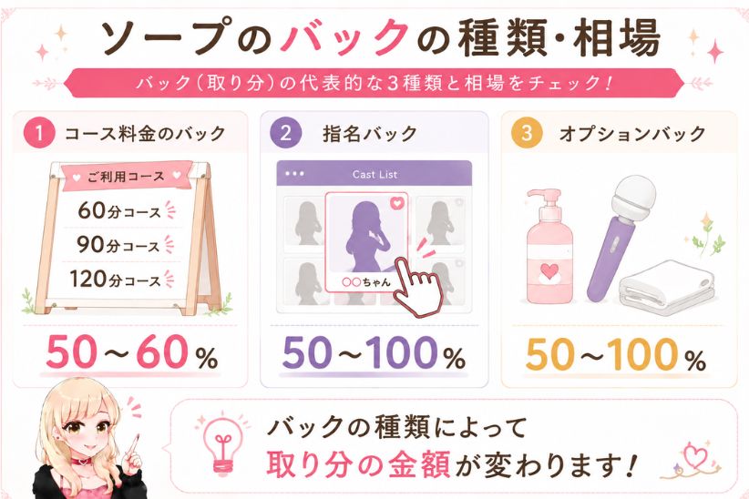 ソープのバックの種類・相場│ジョシミル