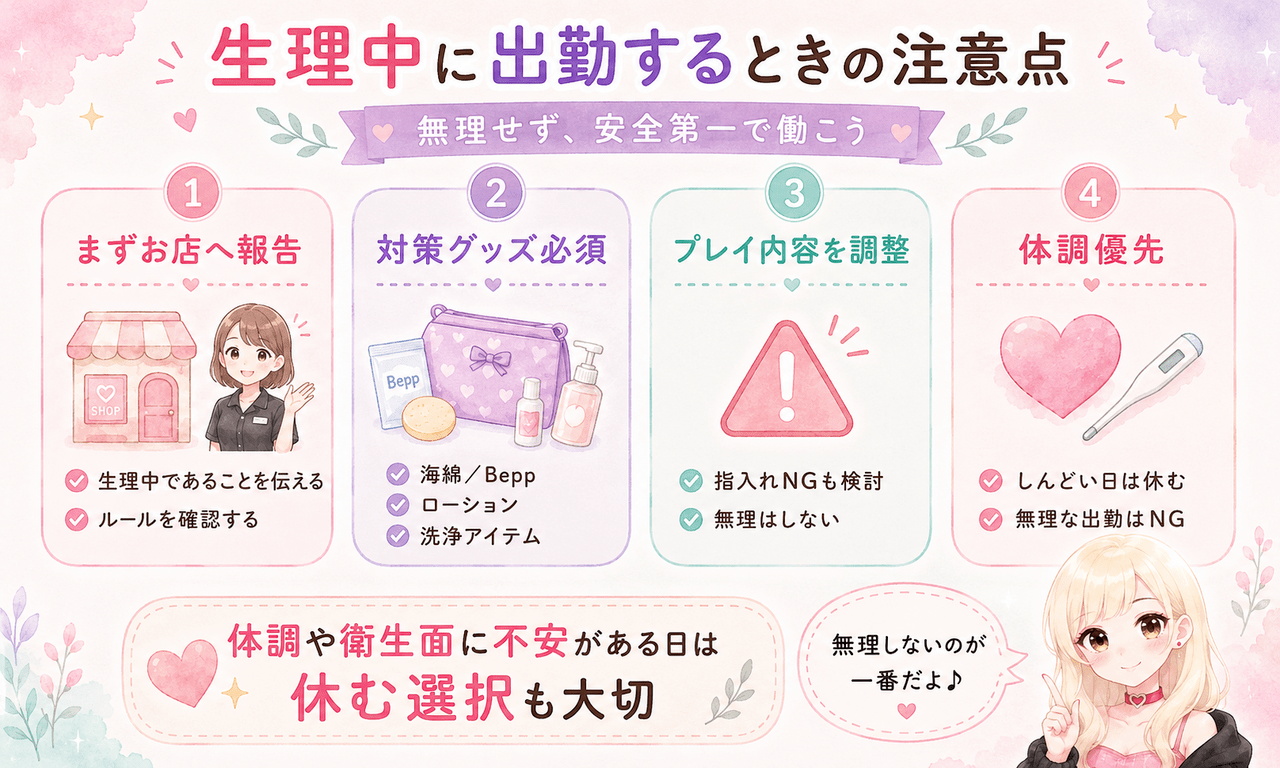 生理中に風俗で働くときの注意点