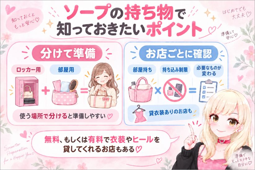 ソープの持ち物で知っておきたいポイント│ジョシミル