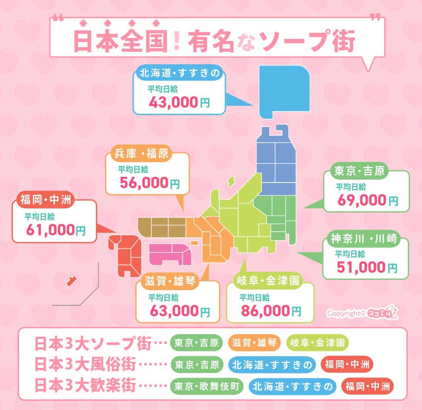 日本のソープ街はどこにある?