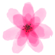 水彩画調のお花