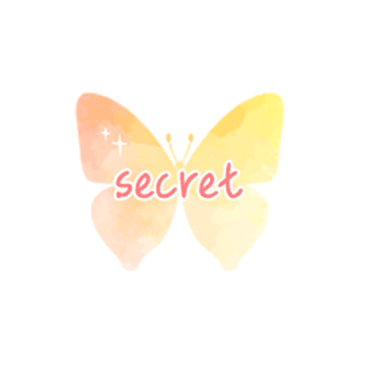 「secret」パステルグラデ蝶々のスタンプ