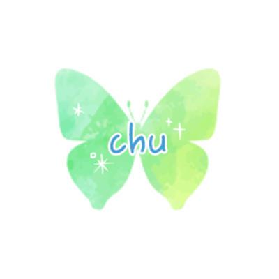 「chu」パステルグラデ蝶々のスタンプ