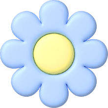 ぷっくりお花のスタンプ（ブルー）