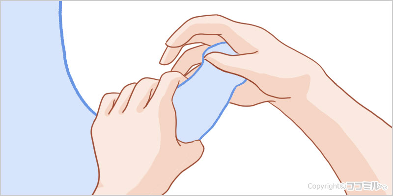 快感が倍増！両手で手コキ