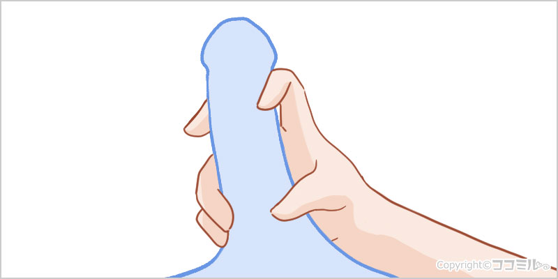 じらし感覚！指で手コキ